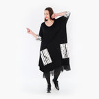  Ballonkleid von AKH Fashion aus Viskose, 1418.05909, Weiß/Schwarz, Schick, Modern, Bequem