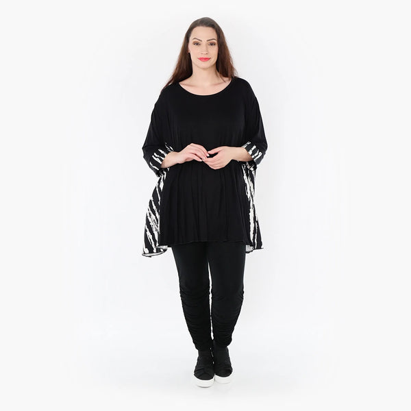  A-Form Bigshirt von AKH Fashion aus Baumwolle, 1418.00593, Schwarz/Weiß, Schick, Modern