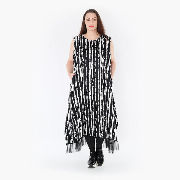  Ballon Tunika von AKH Fashion aus Baumwolle, 1418.06853, Schwarz/Weiß, Schick, Modern