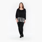 AKH Fashion Bigshirt in kastiger Form, aus Baumwolle, 1418.06888, Schwarz/Weiß, Schick