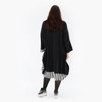  Ballonkleid von AKH Fashion aus Viskose, 1419.06903, Ecru/Schwarz, Schick, Modern, Bequem
