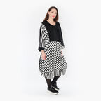  Ballonkleid von AKH Fashion aus Viskose, 1419.06903, Ecru/Schwarz, Schick, Modern, Bequem
