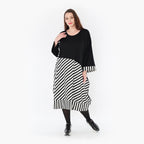  Ballonkleid von AKH Fashion aus Viskose, 1419.06903, Ecru/Schwarz, Schick, Modern, Bequem