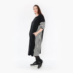  AKH Fashion Kleid in gerader Form, aus Viskose, 1419.06905, Ecru/Schwarz, Schick, Modern