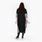  AKH Fashion Kleid in gerader Form, aus Viskose, 1419.06905, Ecru/Schwarz, Schick, Modern
