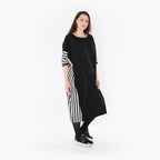  AKH Fashion Kleid in gerader Form, aus Viskose, 1419.06905, Ecru/Schwarz, Schick, Modern
