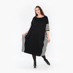  AKH Fashion Kleid in gerader Form, aus Viskose, 1419.06905, Ecru/Schwarz, Schick, Modern