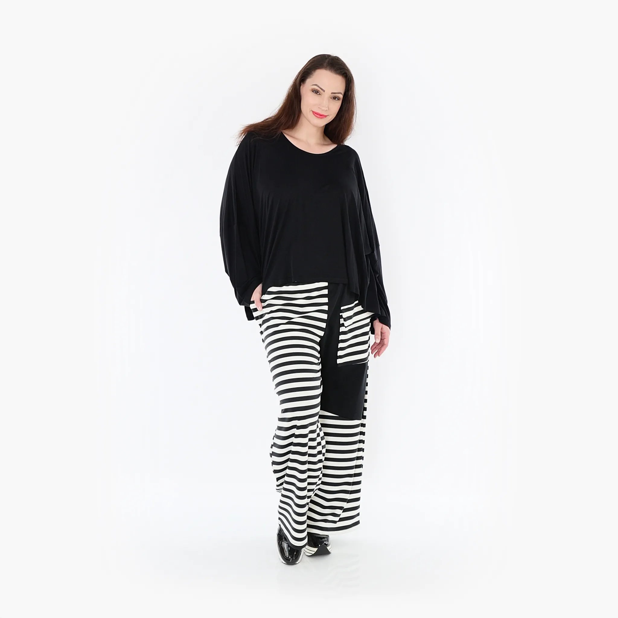 Oversize Damen Hose, AKH Fashion, Viskose, gerader Form, Lagenlook Mode, große Größen - SEELENlook