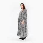  Ballonkleid von AKH Fashion aus Viskose, 1406677, Schwarz/Weiß, Pinselstrich, Schick