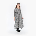  Ballonkleid von AKH Fashion aus Viskose, 1406712, Schwarz/Weiß, Pinselstrich, Schick