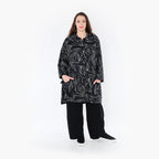  AKH Fashion Jacke in gerader Form, aus Baumwolle, 1406694, Schwarz/Weiß, Schick, Modern
