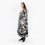  A-Form Kleid von AKH Fashion aus Viskose, 1426.06959, Schwarz/Ecru, Grafik, Schick, Schick