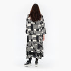  A-Form Kleid von AKH Fashion aus Viskose, 1426.06959, Schwarz/Ecru, Grafik, Schick, Schick