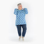  AKH Fashion Bigshirt in gerader Form, aus Baumwolle, 1427.06988, Türkis/Blau, Kariert, Schick