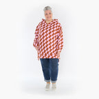  AKH Fashion Bigshirt in gerader Form, aus Baumwolle, 1427.06988, Pink/Cognac, Kariert, Schick