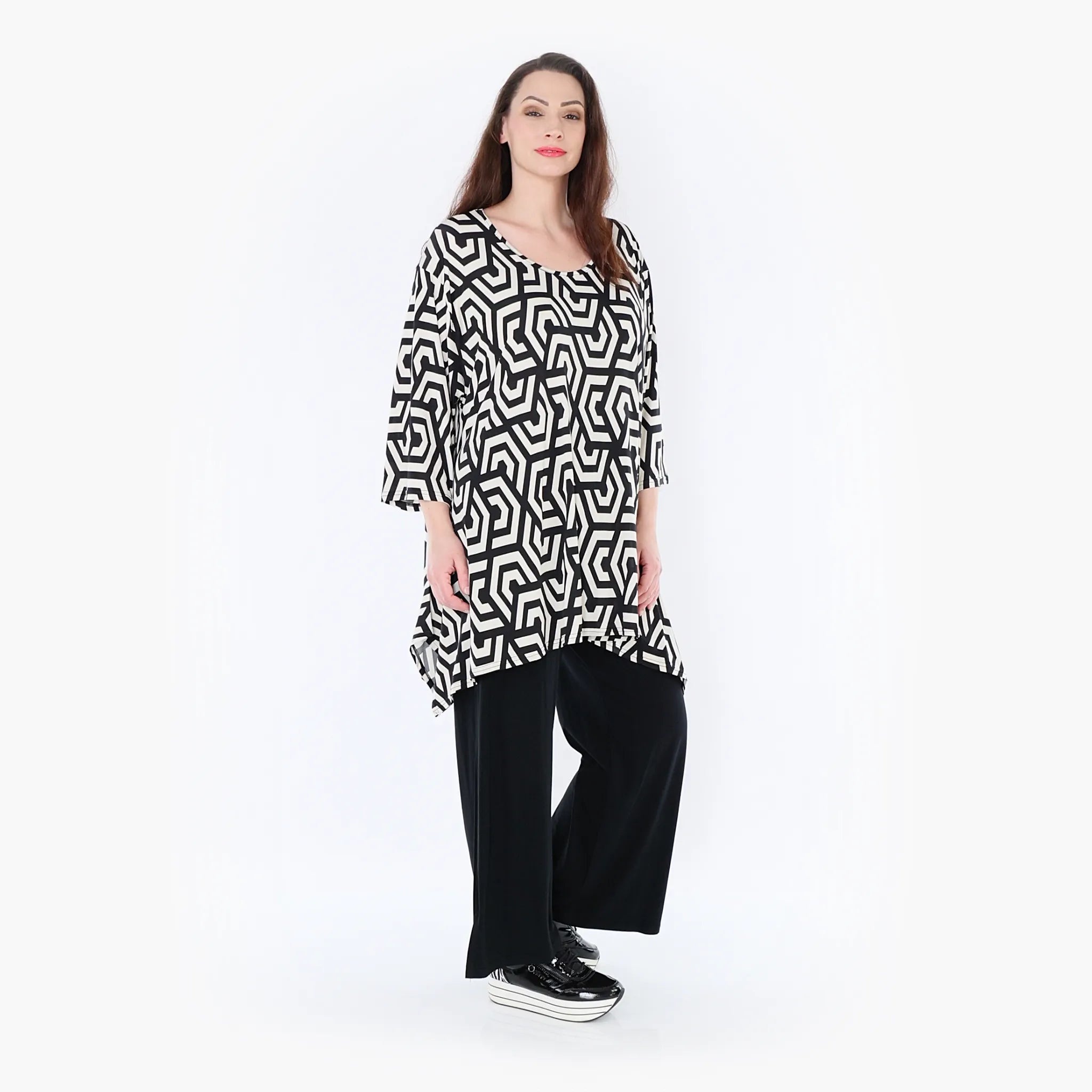 A-Form Shirt von AKH Fashion aus Viskose, ausgefallene, zeitlose Lagenlook Mode