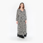  Ballonkleid von AKH Fashion aus Viskose, 1428.06984, Schwarz/Ecru, Grafik, Schick, Modern