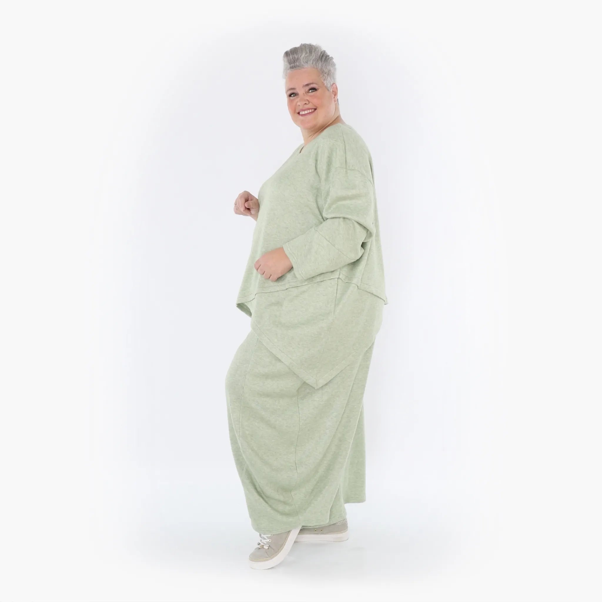  A-Form Bigshirt von AKH Fashion aus Viskose, 1429.07013, Apfelgrün, Schick, Modern, Bequem