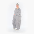  A-Form Bigshirt von AKH Fashion aus Viskose, 1429.07013, Hellgrau, Schick, Modern, Bequem