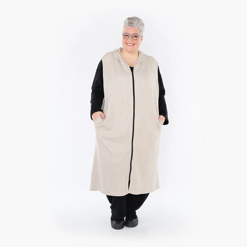  AKH Fashion Weste in gerader Form, aus Viskose, 1429.06879, Beige, Schick, Modern, Bequem