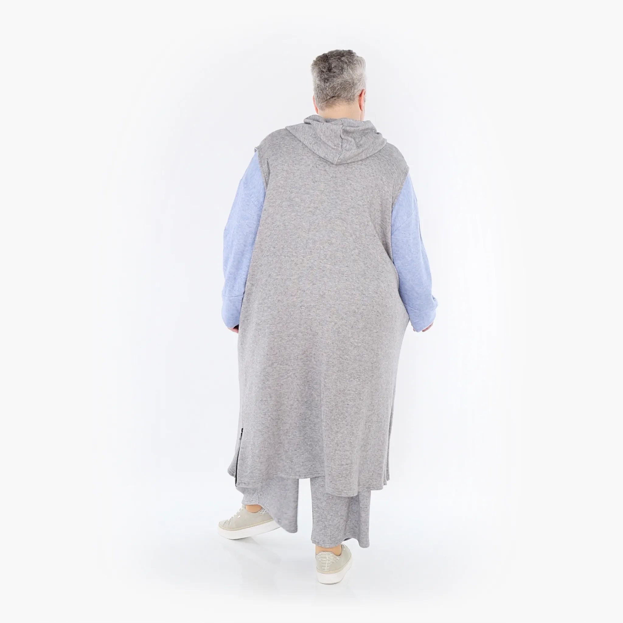  AKH Fashion Weste in gerader Form, aus Viskose, 1429.06879, Hellgrau, Schick, Modern