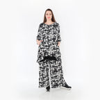  A-Form Bigshirt von AKH Fashion aus Materialmix, 1433.01019, Schwarz/Weiß, Schick, Modern