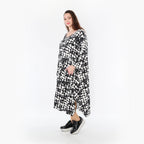  Ballonkleid von AKH Fashion aus Materialmix, 1433.06025, Schwarz/Weiß, Schick, Modern