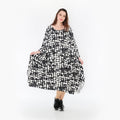  Ballonkleid von AKH Fashion aus Materialmix, 1433.06025, Schwarz/Weiß, Schick, Modern