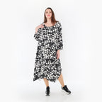  Ballonkleid von AKH Fashion aus Materialmix, 1433.06025, Schwarz/Weiß, Schick, Modern
