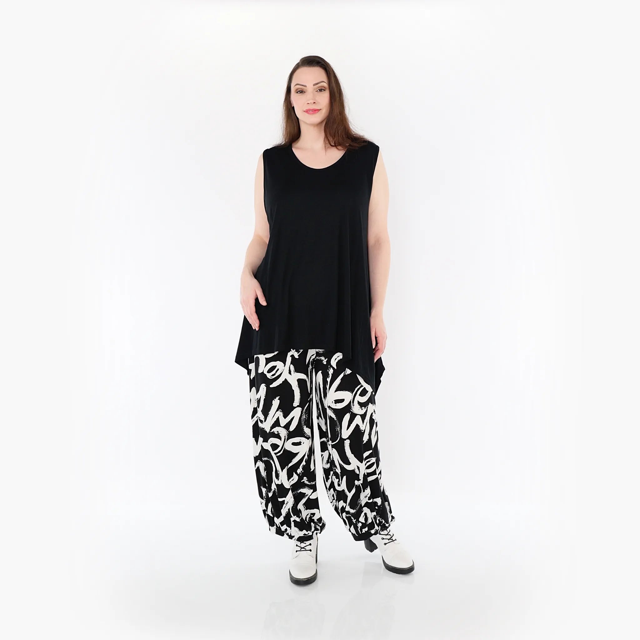  Ballonhose von AKH Fashion aus Viskose, 1434.08067, Schwarz/Weiß, Schick, Modern, Bequem