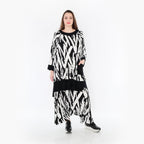  A-Form Bigshirt von AKH Fashion aus Viskose, 1439.07021, Weiß/Schwarz, Schick, Modern, Bequem