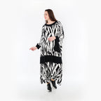  A-Form Bigshirt von AKH Fashion aus Viskose, 1439.07021, Weiß/Schwarz, Schick, Modern, Bequem