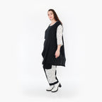  A-Form Bigshirt von AKH Fashion aus Baumwolle, 1441.06894, Schwarz/Weiß, Schick, Modern