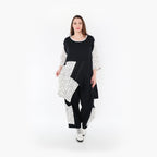  A-Form Bigshirt von AKH Fashion aus Baumwolle, 1441.06894, Schwarz/Weiß, Schick, Modern