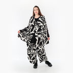  AKH Fashion Jacke in kastiger Form, aus Viskose, 1442.06070, Ecru/Schwarz, Schick, Modern