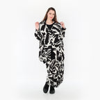  AKH Fashion Jacke in kastiger Form, aus Viskose, 1442.06070, Ecru/Schwarz, Schick, Modern