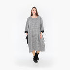  Ballonkleid von AKH Fashion aus Baumwolle, 1444.02088, Schwarz/Weiß, Schick, Modern