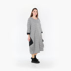  Ballonkleid von AKH Fashion aus Baumwolle, 1444.02088, Schwarz/Weiß, Schick, Modern