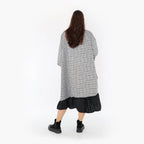  AKH Fashion Kleid in asymmetrischer Form, aus Baumwolle, 1444.07024, Schwarz/Weiß, Schick