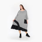  AKH Fashion Kleid in asymmetrischer Form, aus Baumwolle, 1444.07024, Schwarz/Weiß, Schick