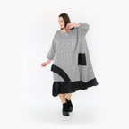  AKH Fashion Kleid in asymmetrischer Form, aus Baumwolle, 1444.07024, Schwarz/Weiß, Schick
