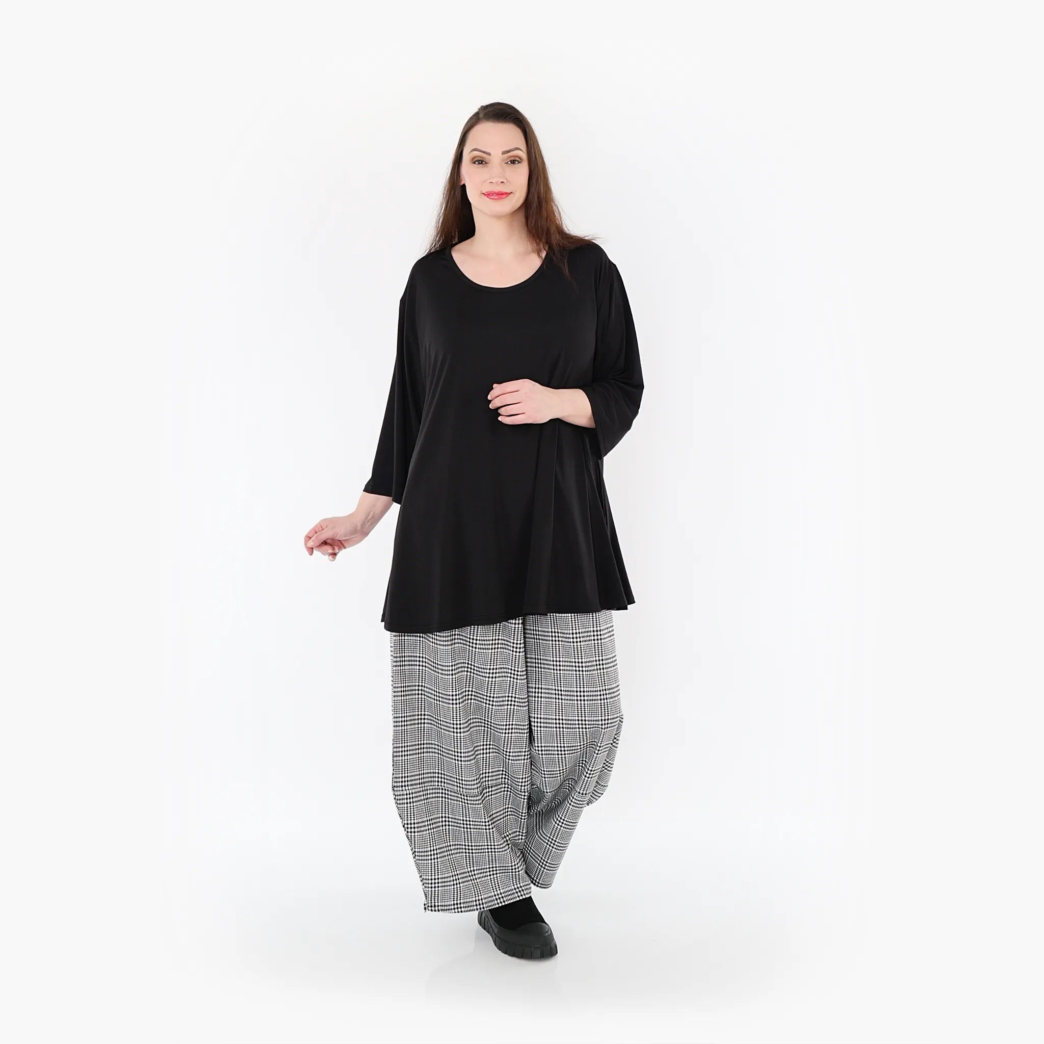  Ballonhose von AKH Fashion aus Baumwolle, 1444.07032, Schwarz/Weiß, Schick, Modern, Bequem