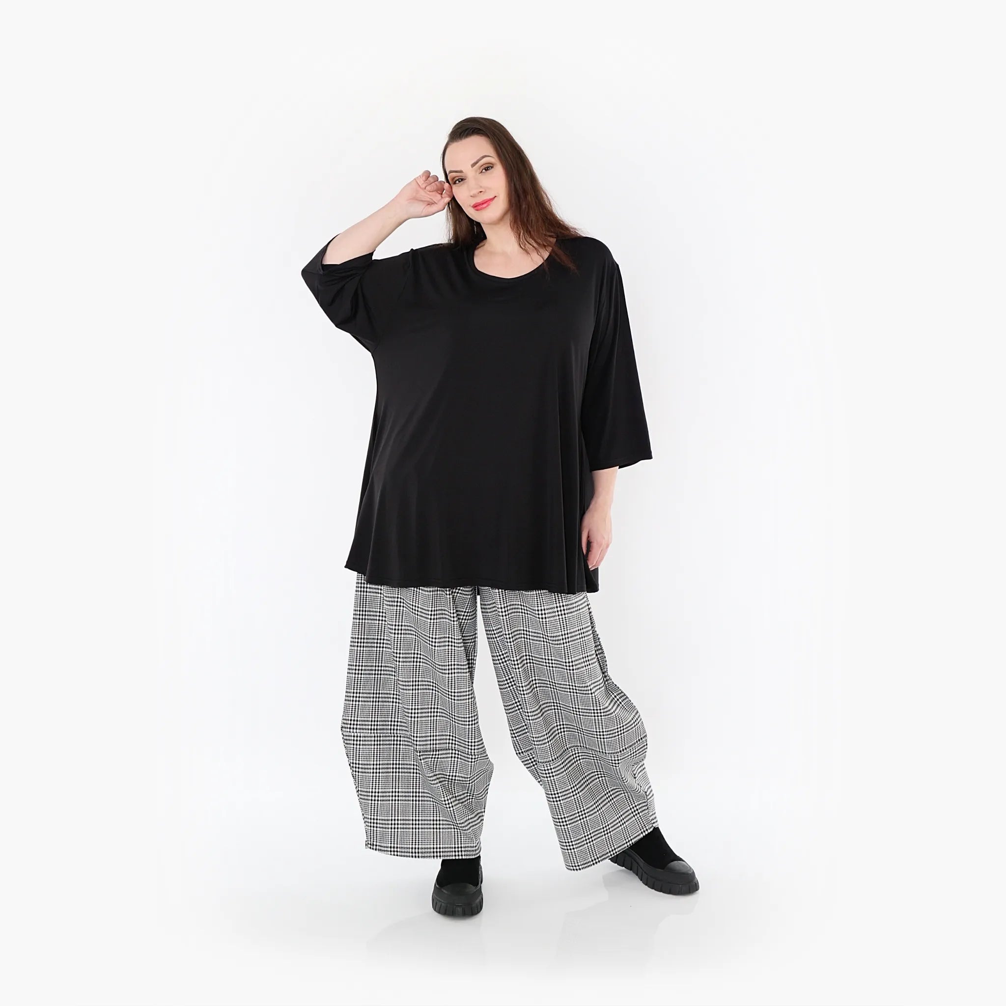  Ballonhose von AKH Fashion aus Baumwolle, 1444.07032, Schwarz/Weiß, Schick, Modern, Bequem