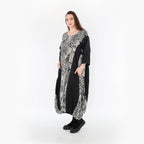  Ballonkleid von AKH Fashion aus Rayon, 1445.06736, Ecru/Schwarz, Grafik, Schick, Modern