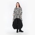  A-Form Jacke von AKH Fashion aus Rayon, 1445.07038, Ecru/Schwarz, Grafik, Schick, Modern
