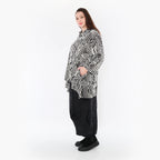  A-Form Jacke von AKH Fashion aus Rayon, 1445.07038, Ecru/Schwarz, Grafik, Schick, Modern