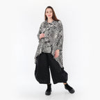  A-Form Jacke von AKH Fashion aus Rayon, 1445.07038, Ecru/Schwarz, Grafik, Schick, Modern