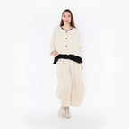  AKH Fashion Jacke in gerundeter Form, aus Baumwolle, 1447.00130, Ecru, Streifen, Schick