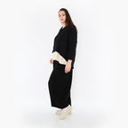  AKH Fashion Jacke in gerundeter Form, aus Baumwolle, 1447.00130, Schwarz, Streifen, Schick