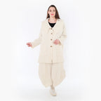  A-Form Jacke von AKH Fashion aus Baumwolle, 1447.06070, Ecru, Streifen, Schick, Modern